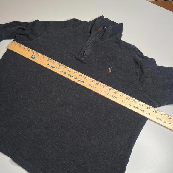 Polo Ralph Lauren Estate Rib 1/4 Zip Pullover Men’s L Dark Gray Cotton Blend - Picture 5 of 8